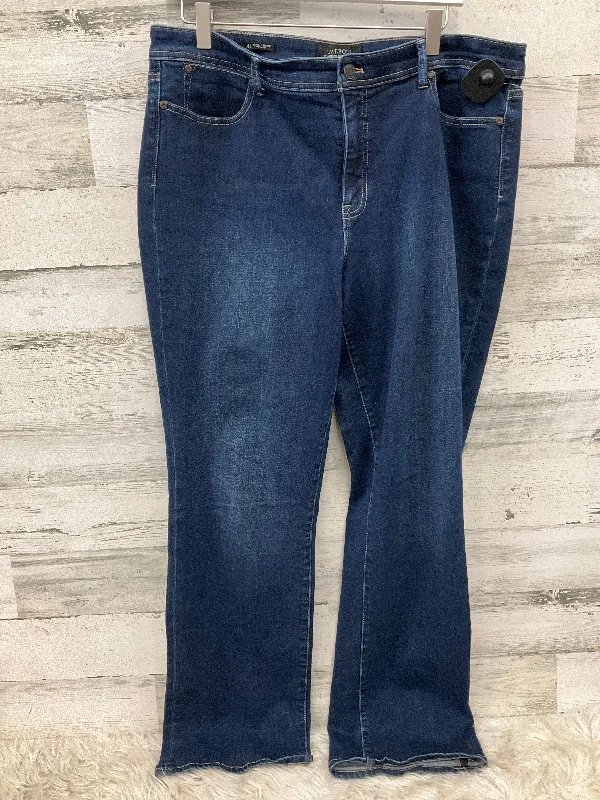 Daily Comfort Jeans Boot Cut By Talbots In Blue Denim, Size: 14