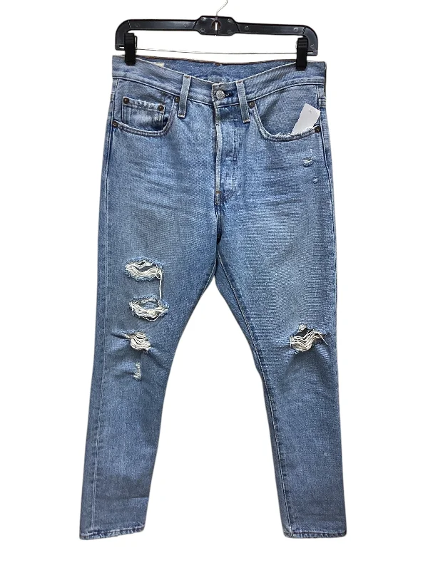 Knitted Design Jeans Skinny By Levis In Blue Denim, Size: 2