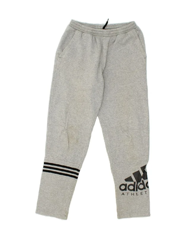 Urban Style ADIDAS Boys Graphic Tracksuit Trousers 13-14 Years Grey Cotton