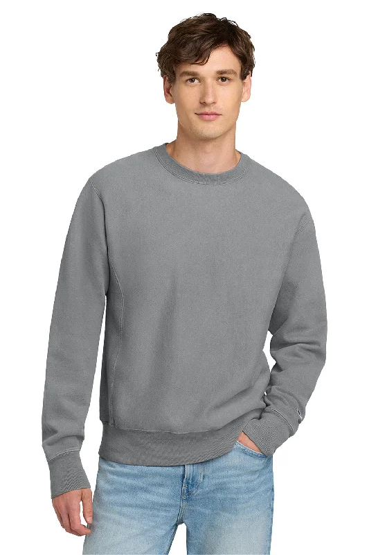 Casual Comfort Wear Champion Mens Reverse Weave Garment Dyed Crewneck Sweatshirt - Concrete Grey - NEW Casual Comfort Wear Champion Mens Reverse Weave Garment Dyed Crewneck Sweatshirt - Concrete Grey - NEW