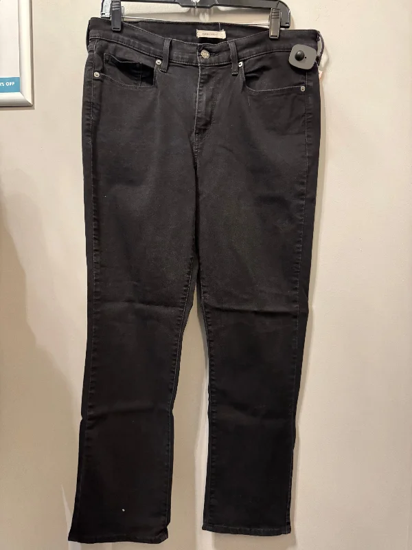 Personalized Clothing Jeans Straight By Levis In Black Denim, Size: 12
