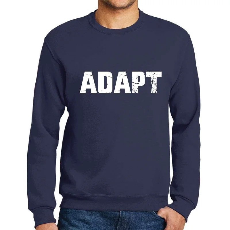Relaxed Tops Men's Printed Graphic Sweatshirt Popular Words ADAPT French Navy