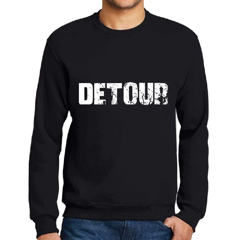 Floral Prints Men's Printed Graphic Sweatshirt Popular Words DETOUR Deep Black