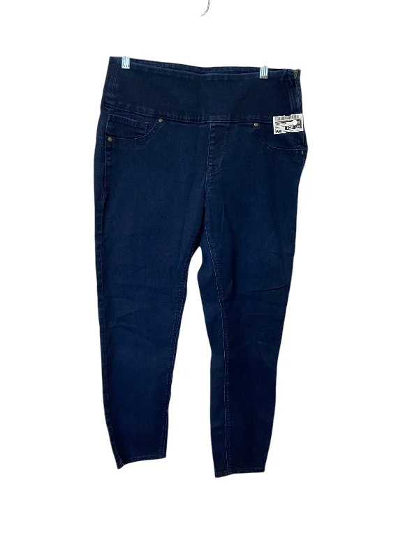 British Fashion Jeans Cropped By Spanx In Blue Denim, Size: L