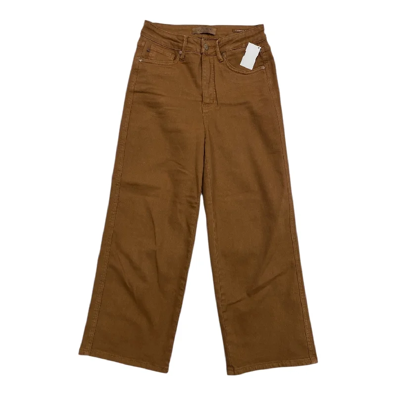Casual And Casual Jeans Wide Leg By Judy Blue In Brown Denim, Size: 2