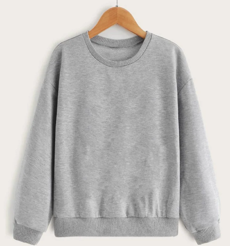 Cozy Street Style Vimal Jonney Grey Melange Solid Round Neck Cotton Fleece Sweatshirt for Men Cozy Street Style Vimal Jonney Grey Melange Solid Round Neck Cotton Fleece Sweatshirt for Men