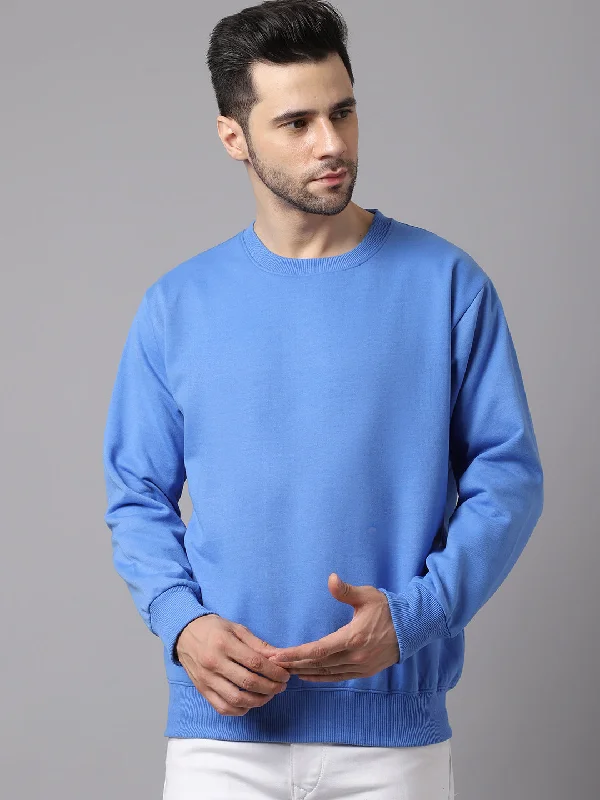 Comfortable Fashion Vimal Jonney Fleece Round Neck Sky Blue Sweatshirt for Men
