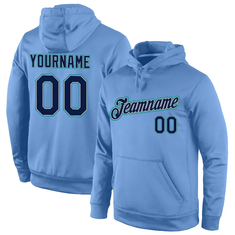 Celebrity Style Custom Stitched Light Blue Navy-Aqua Sports Pullover Sweatshirt Hoodie Celebrity Style Custom Stitched Light Blue Navy-Aqua Sports Pullover Sweatshirt Hoodie