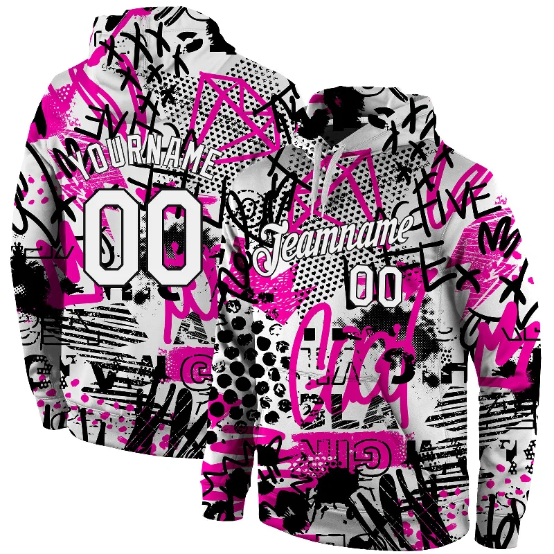 Elegant Style Custom Stitched Graffiti Pattern White-Black 3D Sports Pullover Sweatshirt Hoodie Elegant Style Custom Stitched Graffiti Pattern White-Black 3D Sports Pullover Sweatshirt Hoodie