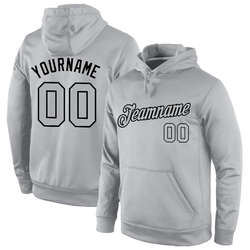 Soft Comfort Wear Custom Stitched Gray Gray-Black Sports Pullover Sweatshirt Hoodie