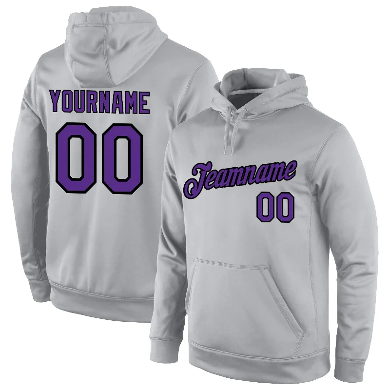Comfortable Sweaters Custom Stitched Gray Purple-Black Sports Pullover Sweatshirt Hoodie Comfortable Sweaters Custom Stitched Gray Purple-Black Sports Pullover Sweatshirt Hoodie