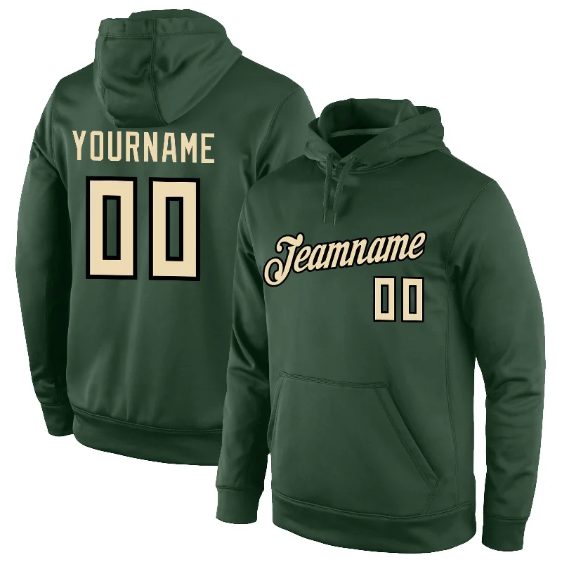Weekend Comfort Wear Custom Stitched Green Cream-Black Sports Pullover Sweatshirt Hoodie Weekend Comfort Wear Custom Stitched Green Cream-Black Sports Pullover Sweatshirt Hoodie