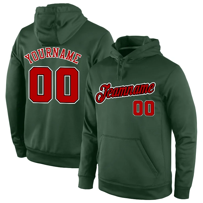 Elegant Dressing Custom Stitched Green Red-Black Sports Pullover Sweatshirt Hoodie