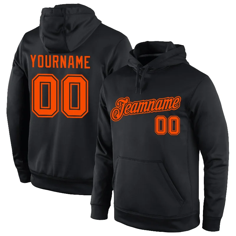 Multifunctional Style Custom Stitched Black Orange Sports Pullover Sweatshirt Hoodie Multifunctional Style Custom Stitched Black Orange Sports Pullover Sweatshirt Hoodie