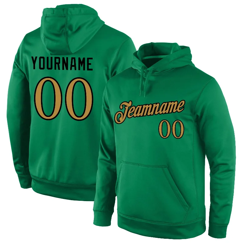 Everyday Chic Custom Stitched Kelly Green Old Gold-Black Sports Pullover Sweatshirt Hoodie Everyday Chic Custom Stitched Kelly Green Old Gold-Black Sports Pullover Sweatshirt Hoodie