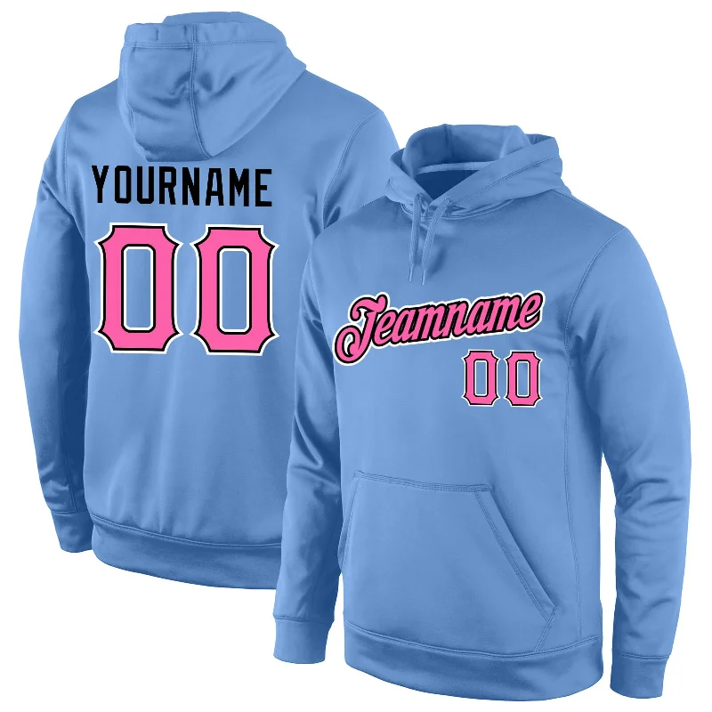 Youthful Street Fashion Custom Stitched Light Blue Pink-Black Sports Pullover Sweatshirt Hoodie Youthful Street Fashion Custom Stitched Light Blue Pink-Black Sports Pullover Sweatshirt Hoodie