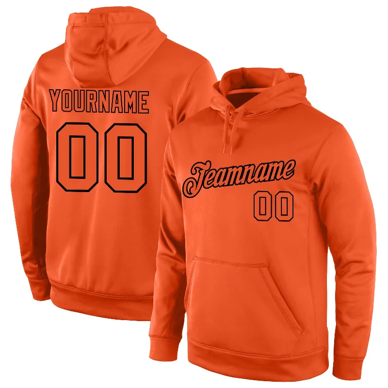 Soft Layers Custom Stitched Orange Orange-Black Sports Pullover Sweatshirt Hoodie