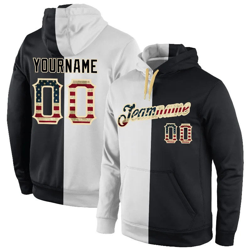 High Street Design Custom Stitched White Vintage USA Flag-Black Split Fashion Sports Pullover Sweatshirt Hoodie High Street Design Custom Stitched White Vintage USA Flag-Black Split Fashion Sports Pullover Sweatshirt Hoodie