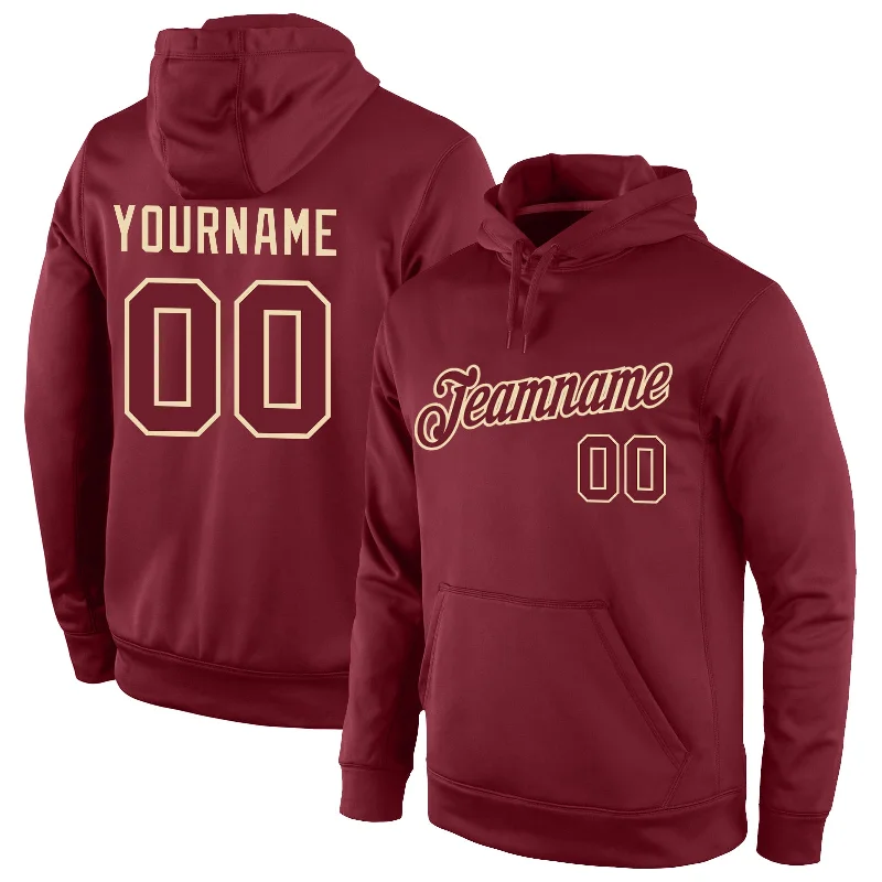 Easy-to-Wear Custom Stitched Burgundy Burgundy-Cream Sports Pullover Sweatshirt Hoodie Easy-to-Wear Custom Stitched Burgundy Burgundy-Cream Sports Pullover Sweatshirt Hoodie