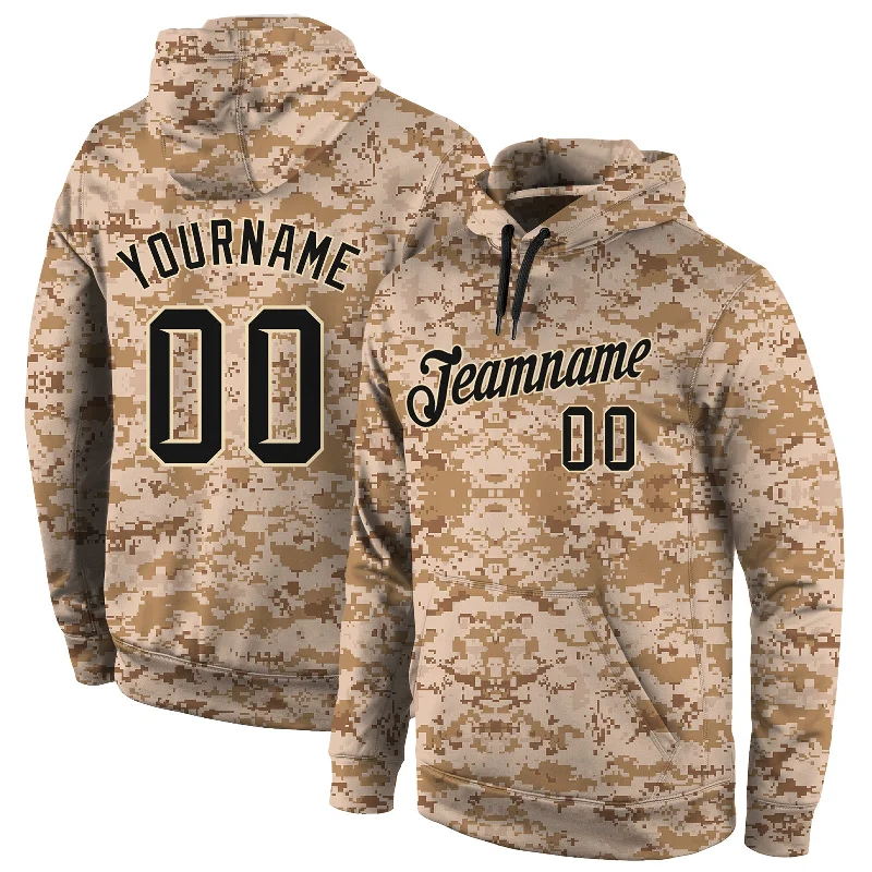 Comfortable Sweaters Custom Stitched Camo Black-Cream Sports Pullover Sweatshirt Salute To Service Hoodie Comfortable Sweaters Custom Stitched Camo Black-Cream Sports Pullover Sweatshirt Salute To Service Hoodie