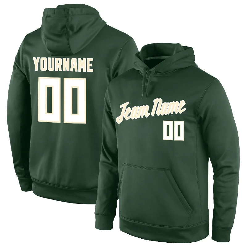 Easygoing Style Custom Stitched Green White-Cream Sports Pullover Sweatshirt Hoodie Easygoing Style Custom Stitched Green White-Cream Sports Pullover Sweatshirt Hoodie