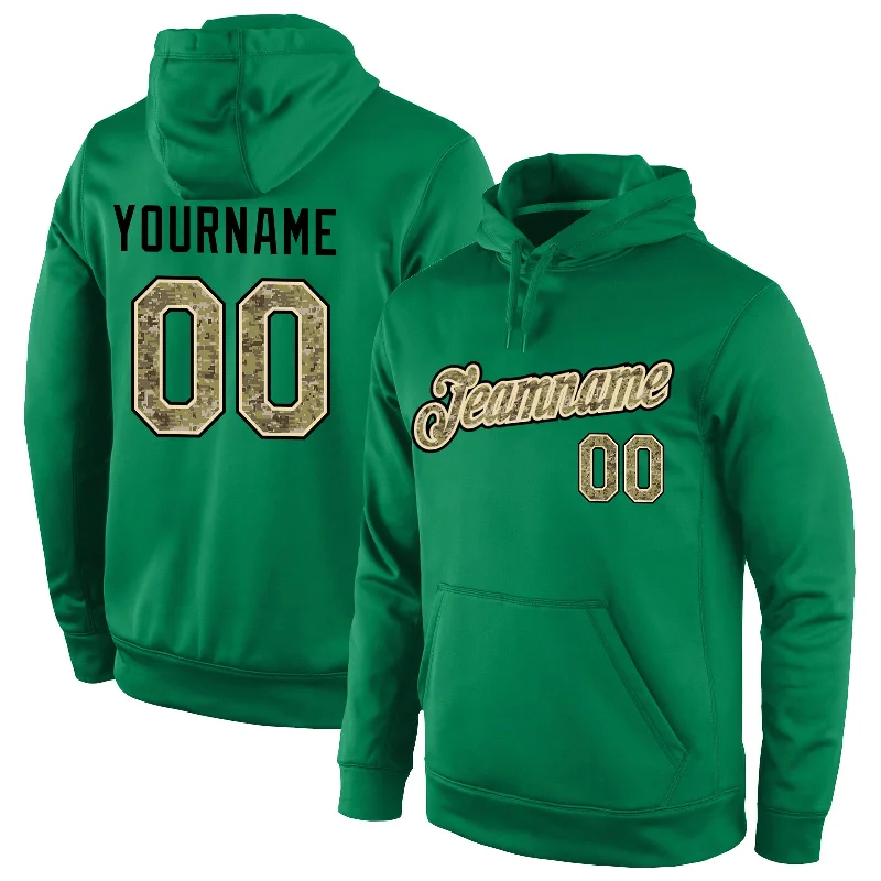 Versatile Comfort Wear Custom Stitched Kelly Green Camo-Cream Sports Pullover Sweatshirt Hoodie Versatile Comfort Wear Custom Stitched Kelly Green Camo-Cream Sports Pullover Sweatshirt Hoodie