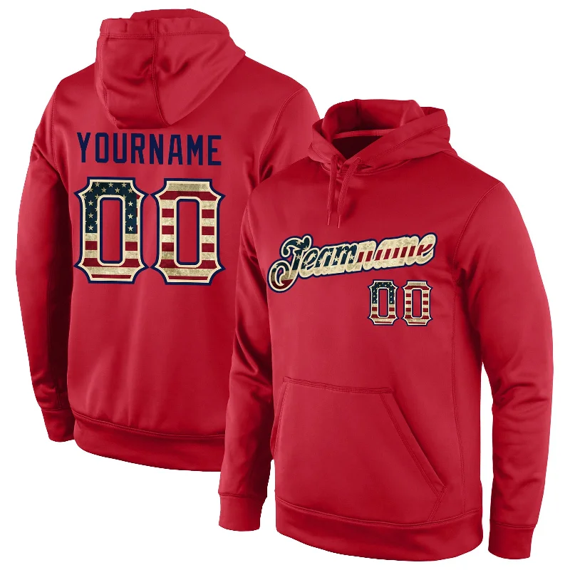 Carefree Style Custom Stitched Red Vintage USA Flag-Cream Sports Pullover Sweatshirt Hoodie Carefree Style Custom Stitched Red Vintage USA Flag-Cream Sports Pullover Sweatshirt Hoodie