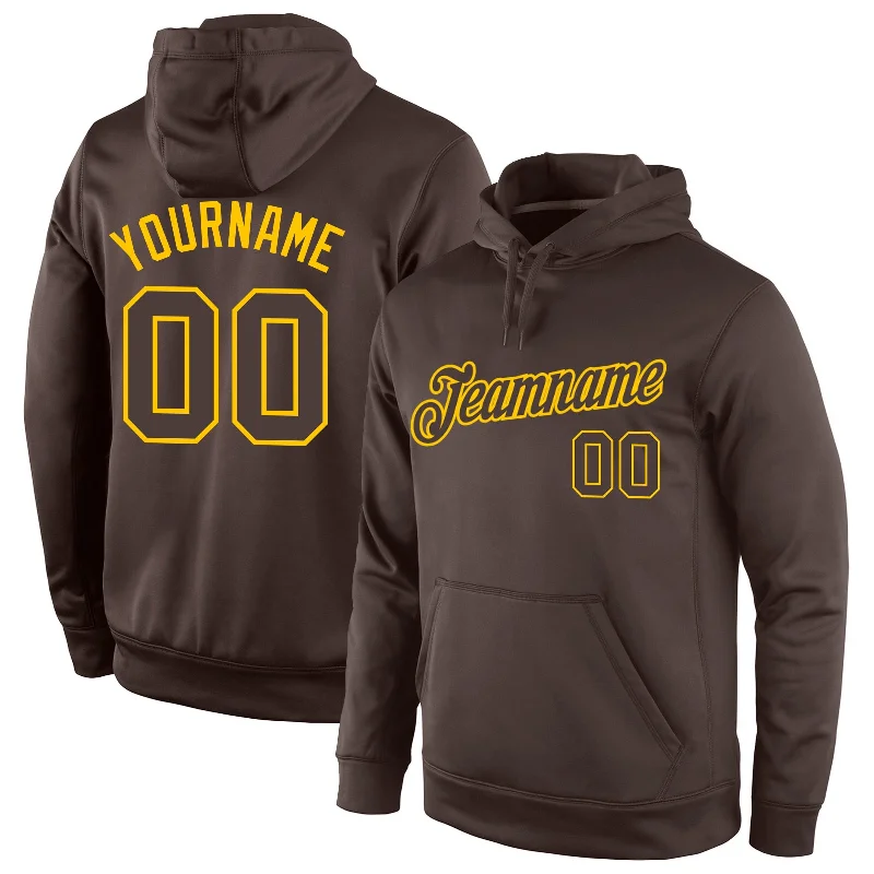 Everyday Outfits Custom Stitched Brown Brown-Gold Sports Pullover Sweatshirt Hoodie