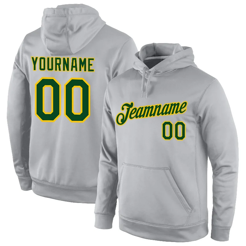 Trendy Comfort Wear Custom Stitched Gray Green-Gold Sports Pullover Sweatshirt Hoodie Trendy Comfort Wear Custom Stitched Gray Green-Gold Sports Pullover Sweatshirt Hoodie