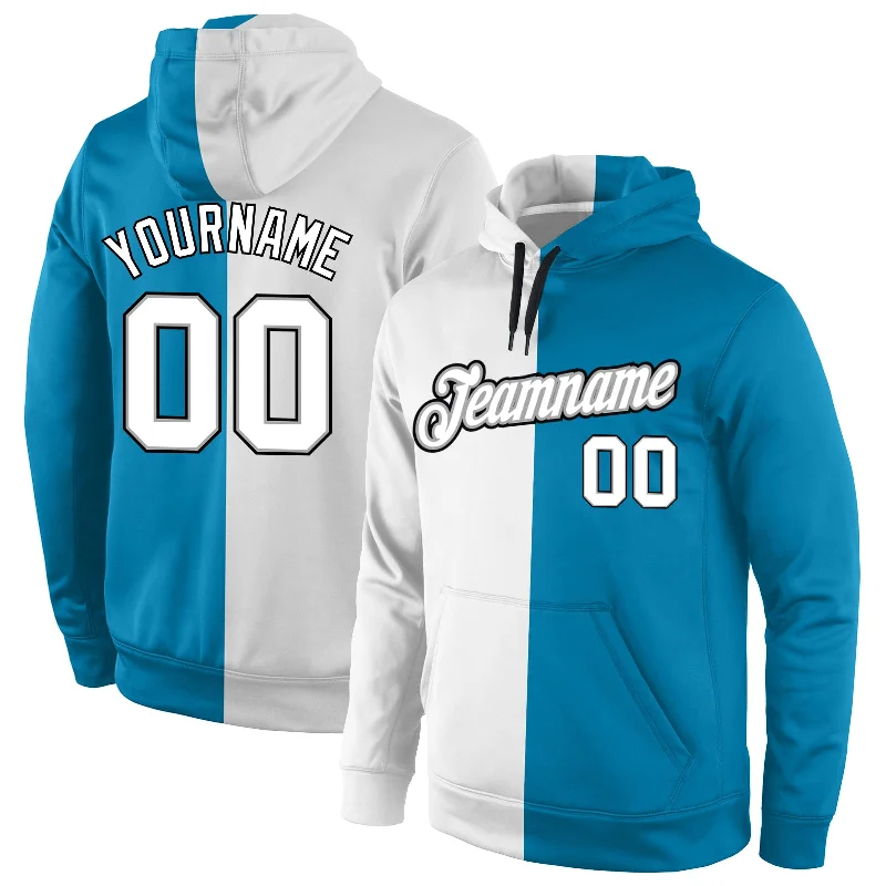 Unique Design Custom Stitched Panther Blue White-Gray Split Fashion Sports Pullover Sweatshirt Hoodie Unique Design Custom Stitched Panther Blue White-Gray Split Fashion Sports Pullover Sweatshirt Hoodie