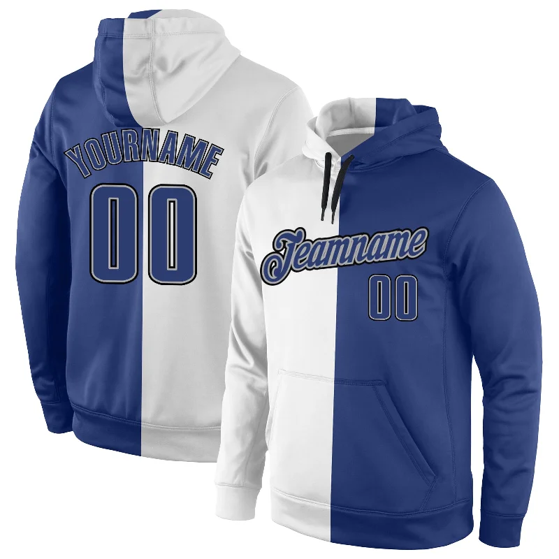 Fresh And Natural Custom Stitched White Royal-Gray Split Fashion Sports Pullover Sweatshirt Hoodie Fresh And Natural Custom Stitched White Royal-Gray Split Fashion Sports Pullover Sweatshirt Hoodie