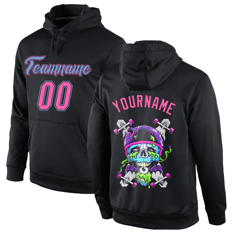 Breathable Design Custom Stitched Black Pink-Light Blue 3D Skull Fashion Sports Pullover Sweatshirt Hoodie Breathable Design Custom Stitched Black Pink-Light Blue 3D Skull Fashion Sports Pullover Sweatshirt Hoodie