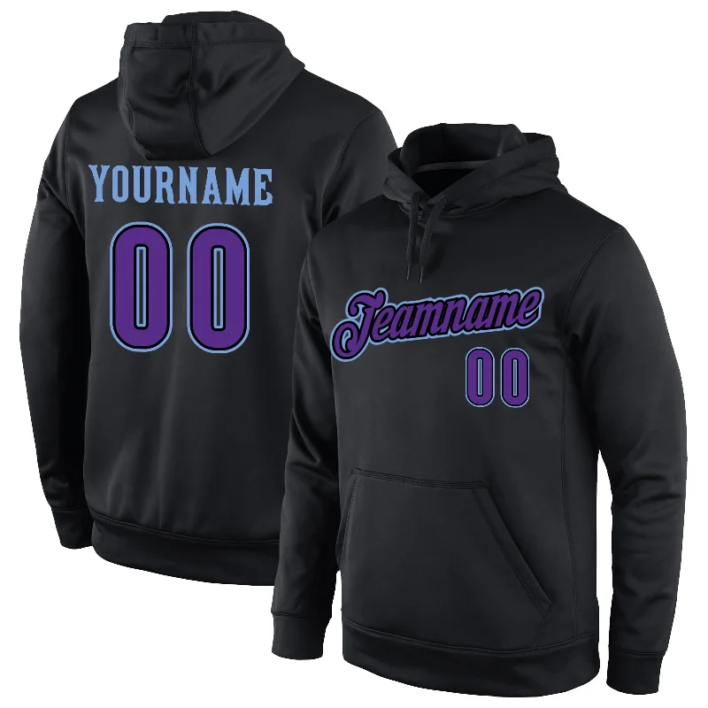 Simple And Comfortable Custom Stitched Black Purple-Light Blue Sports Pullover Sweatshirt Hoodie Simple And Comfortable Custom Stitched Black Purple-Light Blue Sports Pullover Sweatshirt Hoodie