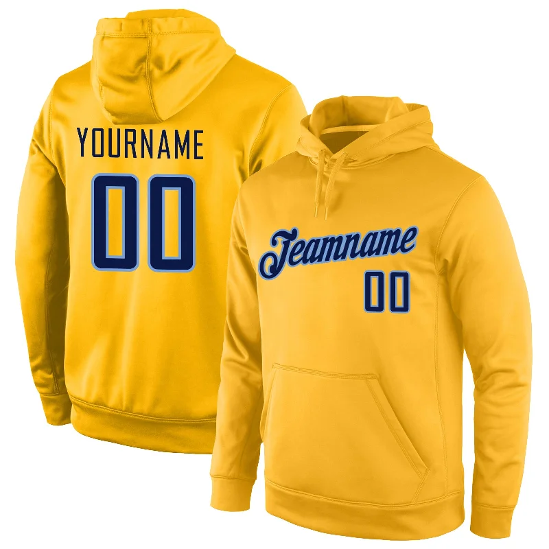 Noble Temperament Custom Stitched Gold Navy-Light Blue Sports Pullover Sweatshirt Hoodie Noble Temperament Custom Stitched Gold Navy-Light Blue Sports Pullover Sweatshirt Hoodie