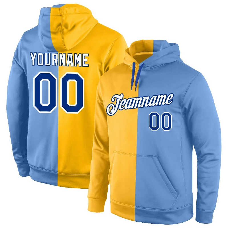 Economic Outlook Custom Stitched Gold Royal-Light Blue Split Fashion Sports Pullover Sweatshirt Hoodie Economic Outlook Custom Stitched Gold Royal-Light Blue Split Fashion Sports Pullover Sweatshirt Hoodie
