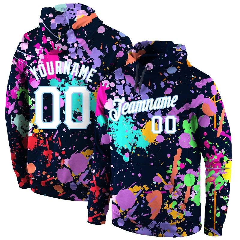 Fashionable Prints Custom Stitched Splashes Graffiti Pattern White-Light Blue 3D Sports Pullover Sweatshirt Hoodie Fashionable Prints Custom Stitched Splashes Graffiti Pattern White-Light Blue 3D Sports Pullover Sweatshirt Hoodie