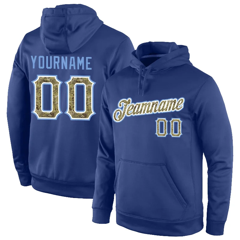 High Street Style Custom Stitched Royal Camo-Light Blue Sports Pullover Sweatshirt Hoodie High Street Style Custom Stitched Royal Camo-Light Blue Sports Pullover Sweatshirt Hoodie