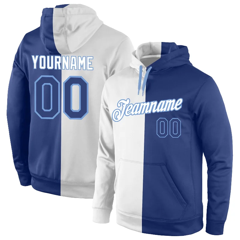 Classic Style Custom Stitched White Royal-Light Blue Split Fashion Sports Pullover Sweatshirt Hoodie Classic Style Custom Stitched White Royal-Light Blue Split Fashion Sports Pullover Sweatshirt Hoodie