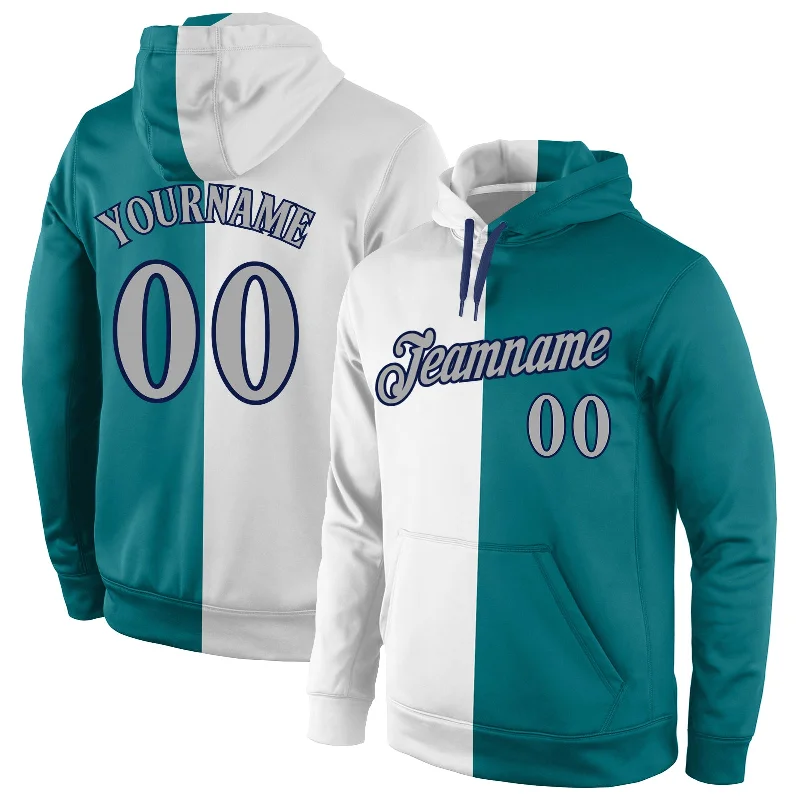 Elegant And Noble Custom Stitched Aqua Gray-Navy Split Fashion Sports Pullover Sweatshirt Hoodie Elegant And Noble Custom Stitched Aqua Gray-Navy Split Fashion Sports Pullover Sweatshirt Hoodie