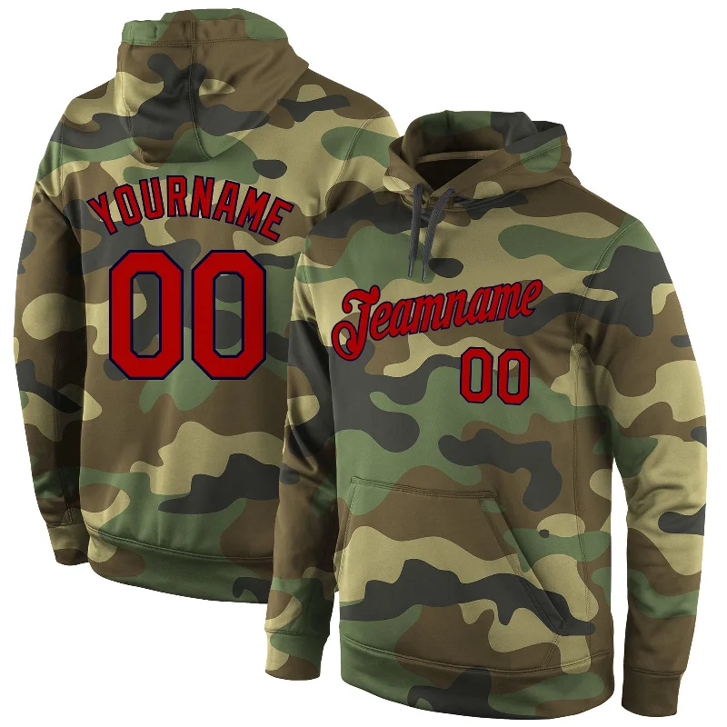 Feminine Charm Custom Stitched Camo Red-Navy Sports Pullover Sweatshirt Salute To Service Hoodie Feminine Charm Custom Stitched Camo Red-Navy Sports Pullover Sweatshirt Salute To Service Hoodie