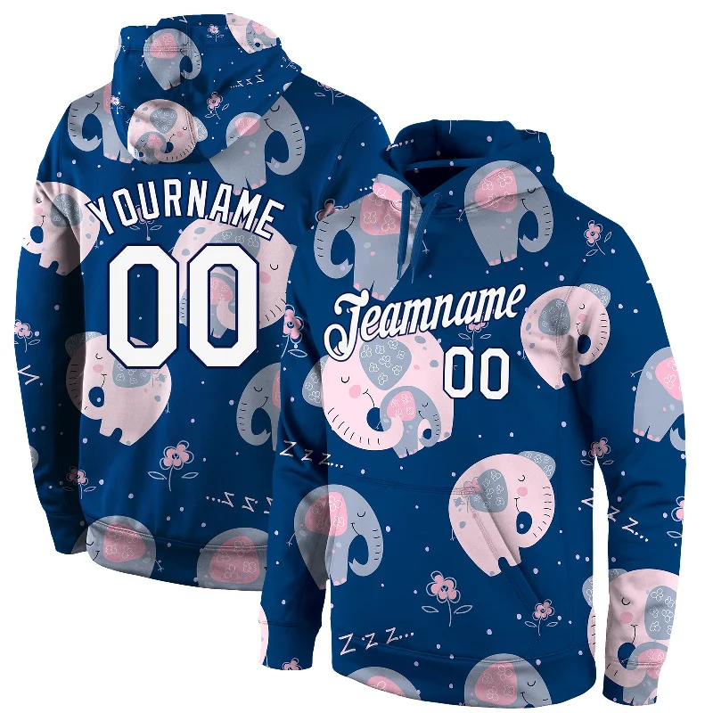 Casual And Casual Custom Stitched Graffiti Pattern White-Navy 3D Elephant Sports Pullover Sweatshirt Hoodie Casual And Casual Custom Stitched Graffiti Pattern White-Navy 3D Elephant Sports Pullover Sweatshirt Hoodie