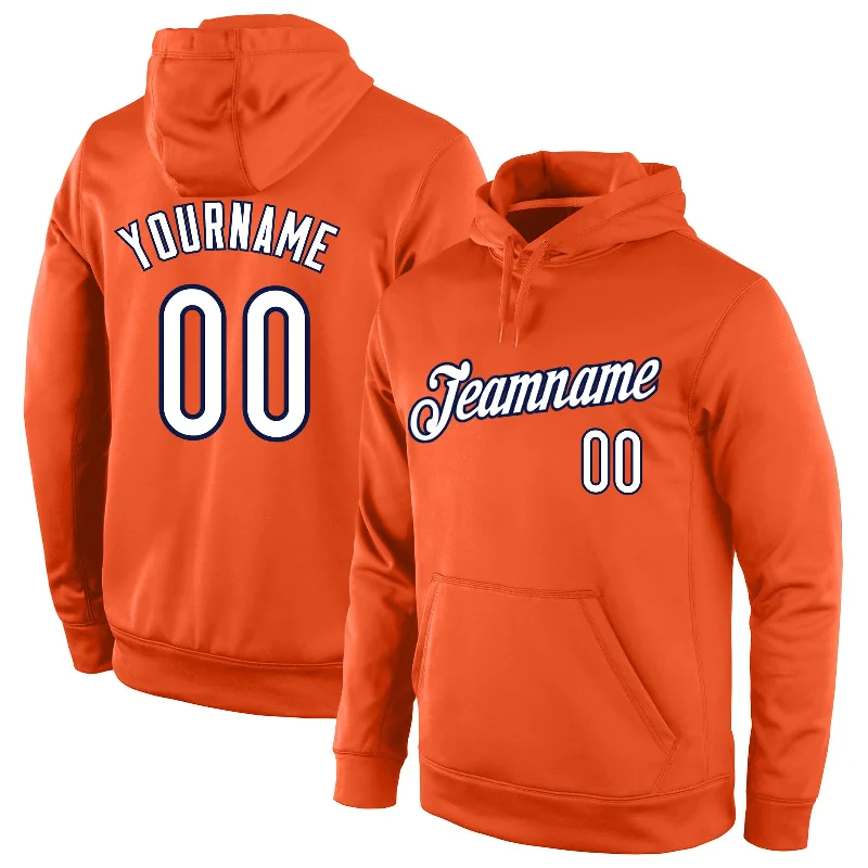 Elegant And Simple Custom Stitched Orange White-Navy Sports Pullover Sweatshirt Hoodie Elegant And Simple Custom Stitched Orange White-Navy Sports Pullover Sweatshirt Hoodie