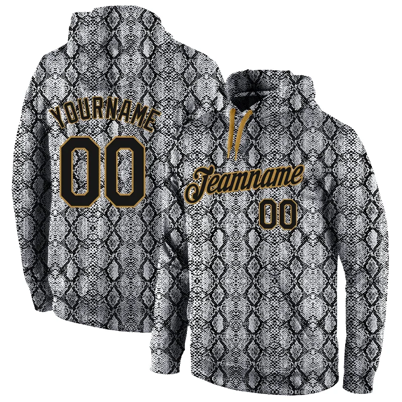 Cozy Pants Custom Stitched Black Black-Old Gold 3D Pattern Design Snakeskin Sports Pullover Sweatshirt Hoodie Cozy Pants Custom Stitched Black Black-Old Gold 3D Pattern Design Snakeskin Sports Pullover Sweatshirt Hoodie