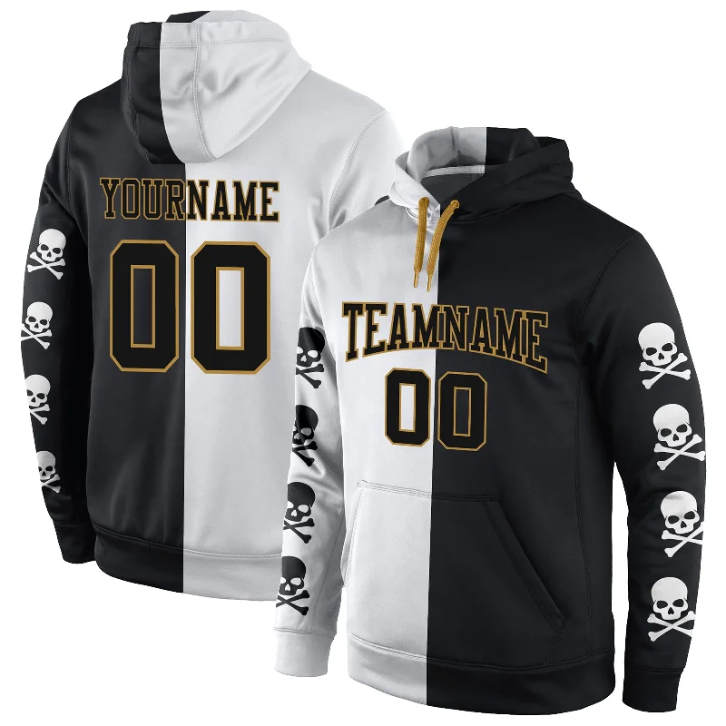 Effortless Wear Custom Stitched Black Black-Old Gold 3D Skull Fashion Sports Pullover Sweatshirt Hoodie Effortless Wear Custom Stitched Black Black-Old Gold 3D Skull Fashion Sports Pullover Sweatshirt Hoodie