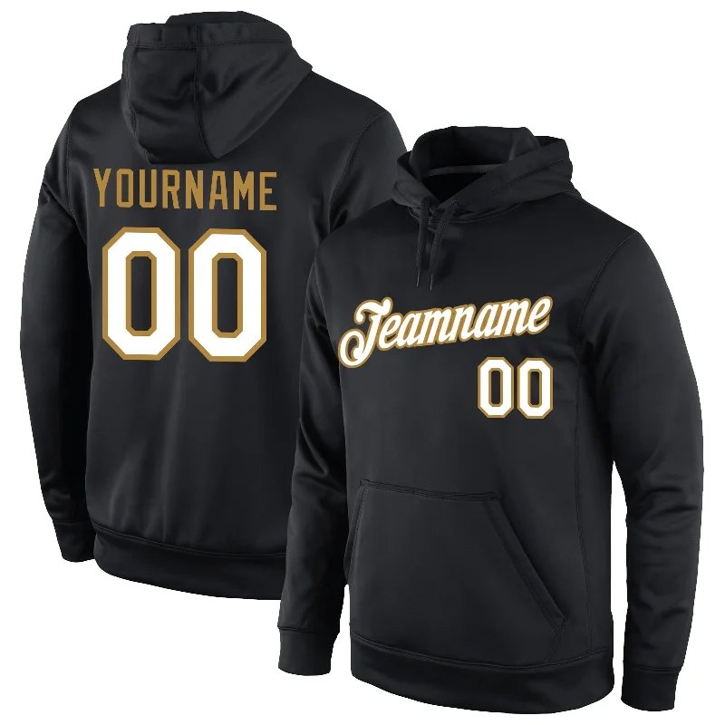 Comfortable And Casual Custom Stitched Black White-Old Gold Sports Pullover Sweatshirt Hoodie Comfortable And Casual Custom Stitched Black White-Old Gold Sports Pullover Sweatshirt Hoodie
