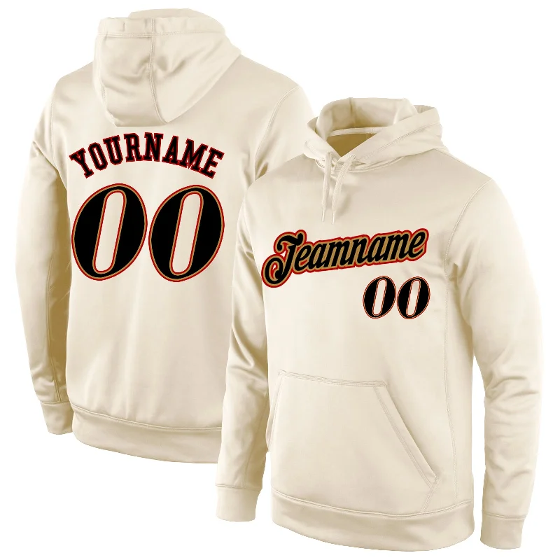 Minimalism Custom Stitched Cream Black-Old Gold Sports Pullover Sweatshirt Hoodie
