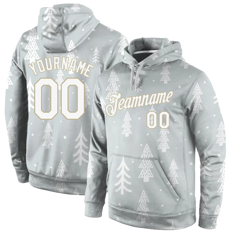 Soft Looks Custom Stitched Gray White-Old Gold Christmas 3D Sports Pullover Sweatshirt Hoodie Soft Looks Custom Stitched Gray White-Old Gold Christmas 3D Sports Pullover Sweatshirt Hoodie