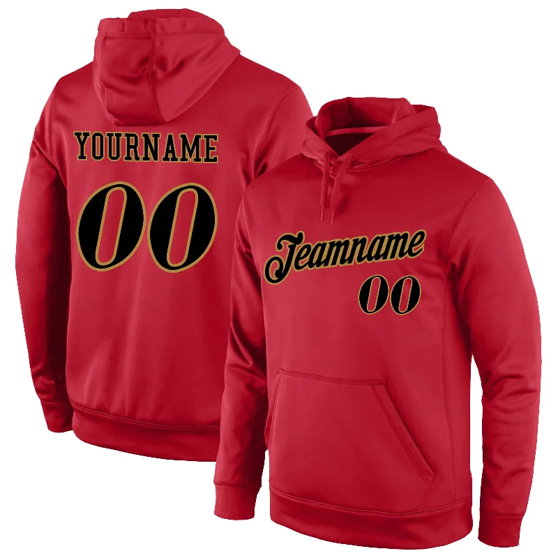 High-end Design Custom Stitched Red Black-Old Gold Sports Pullover Sweatshirt Hoodie High-end Design Custom Stitched Red Black-Old Gold Sports Pullover Sweatshirt Hoodie