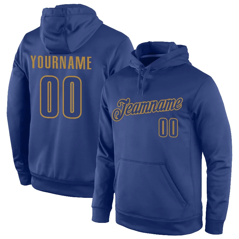 Sports Design Custom Stitched Royal Royal-Old Gold Sports Pullover Sweatshirt Hoodie Sports Design Custom Stitched Royal Royal-Old Gold Sports Pullover Sweatshirt Hoodie