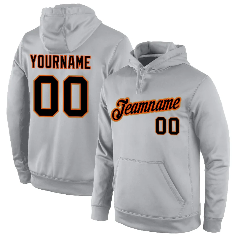 Casual Chic Looks Custom Stitched Gray Black-Orange Sports Pullover Sweatshirt Hoodie Casual Chic Looks Custom Stitched Gray Black-Orange Sports Pullover Sweatshirt Hoodie
